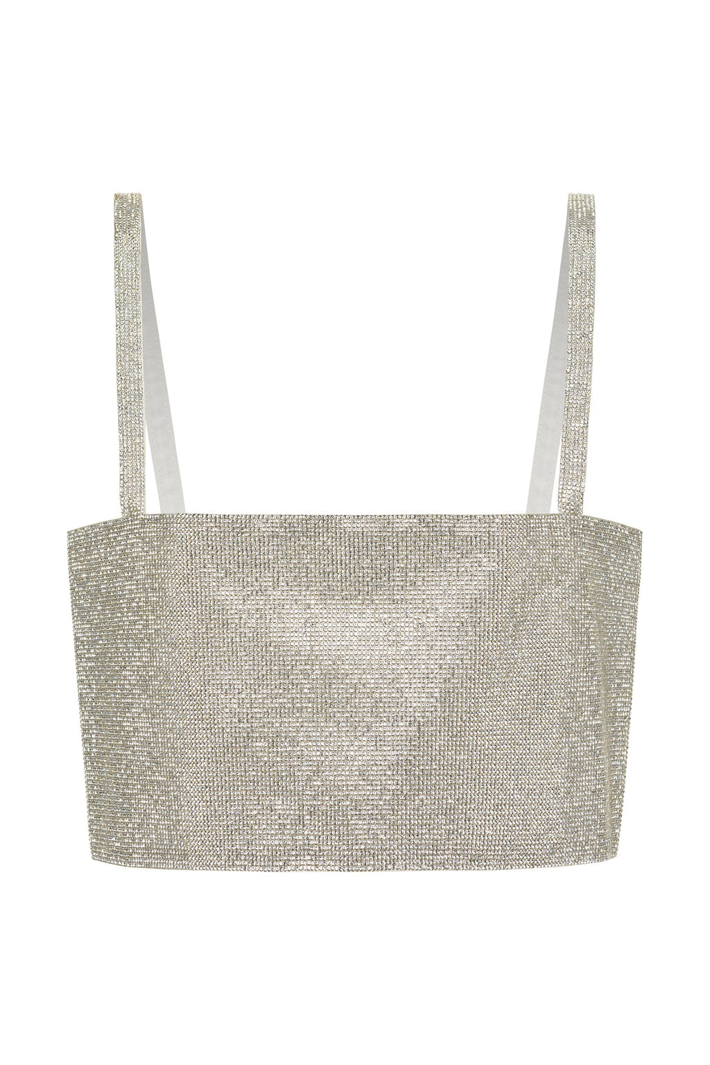Shira Silver Rhinestone Crop Top