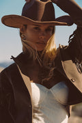 Maeve Brown Faux Suede Cowboy Hat
