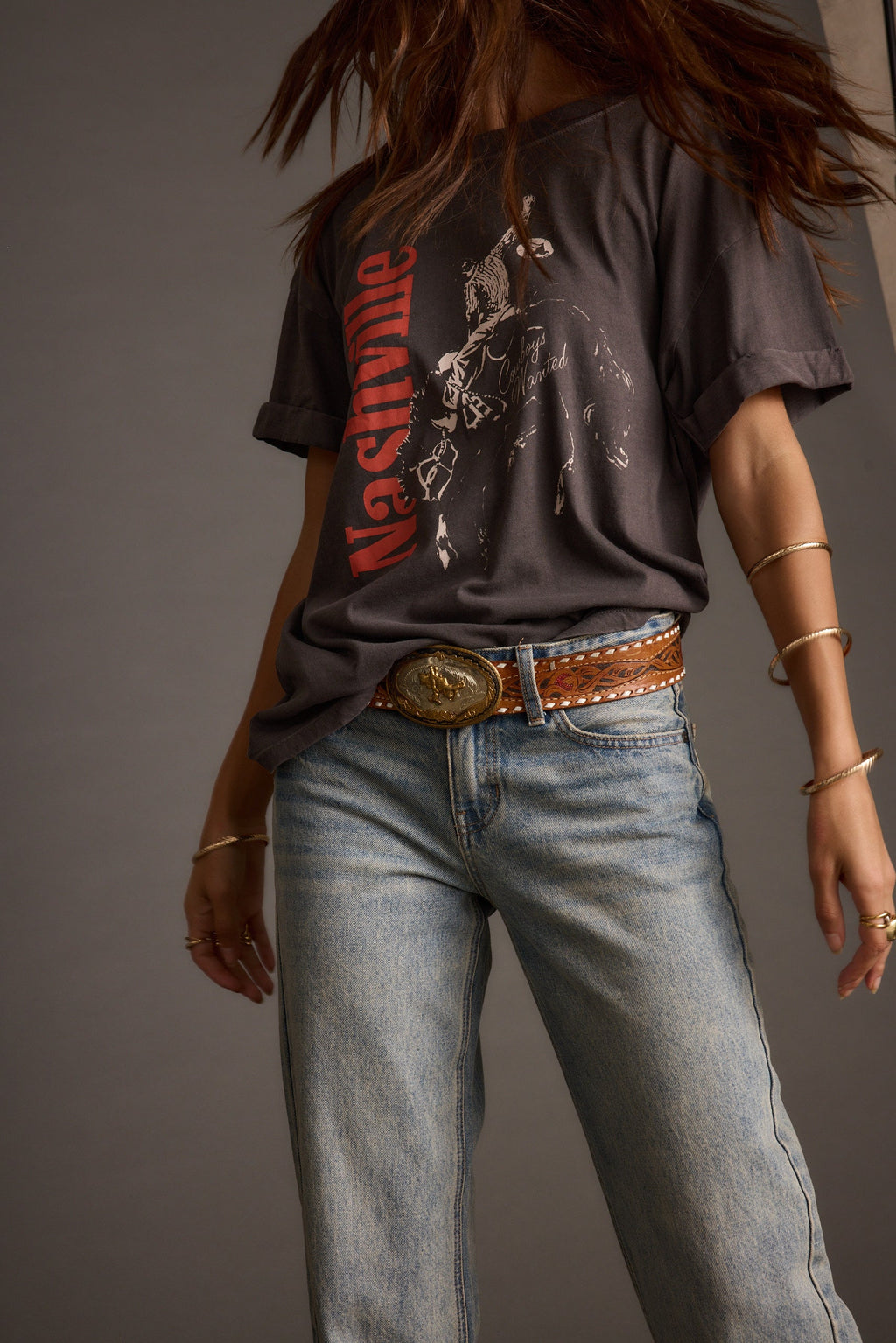Callie Charcoal Oversized Graphic Tee