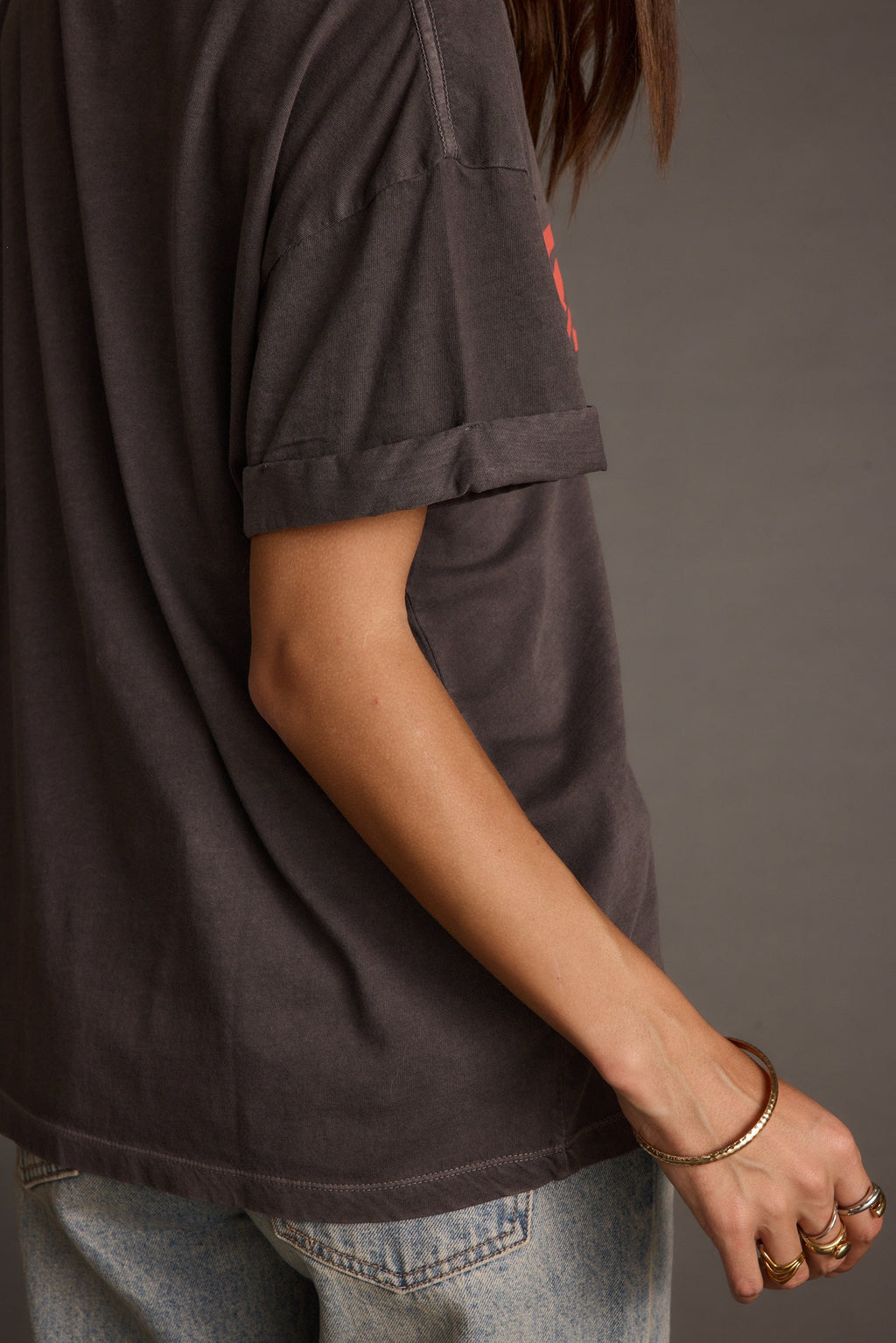 Callie Charcoal Oversized Graphic Tee