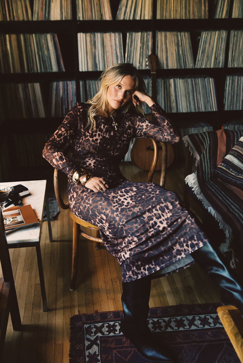 Casanova Leopard Mesh Maxi Dress