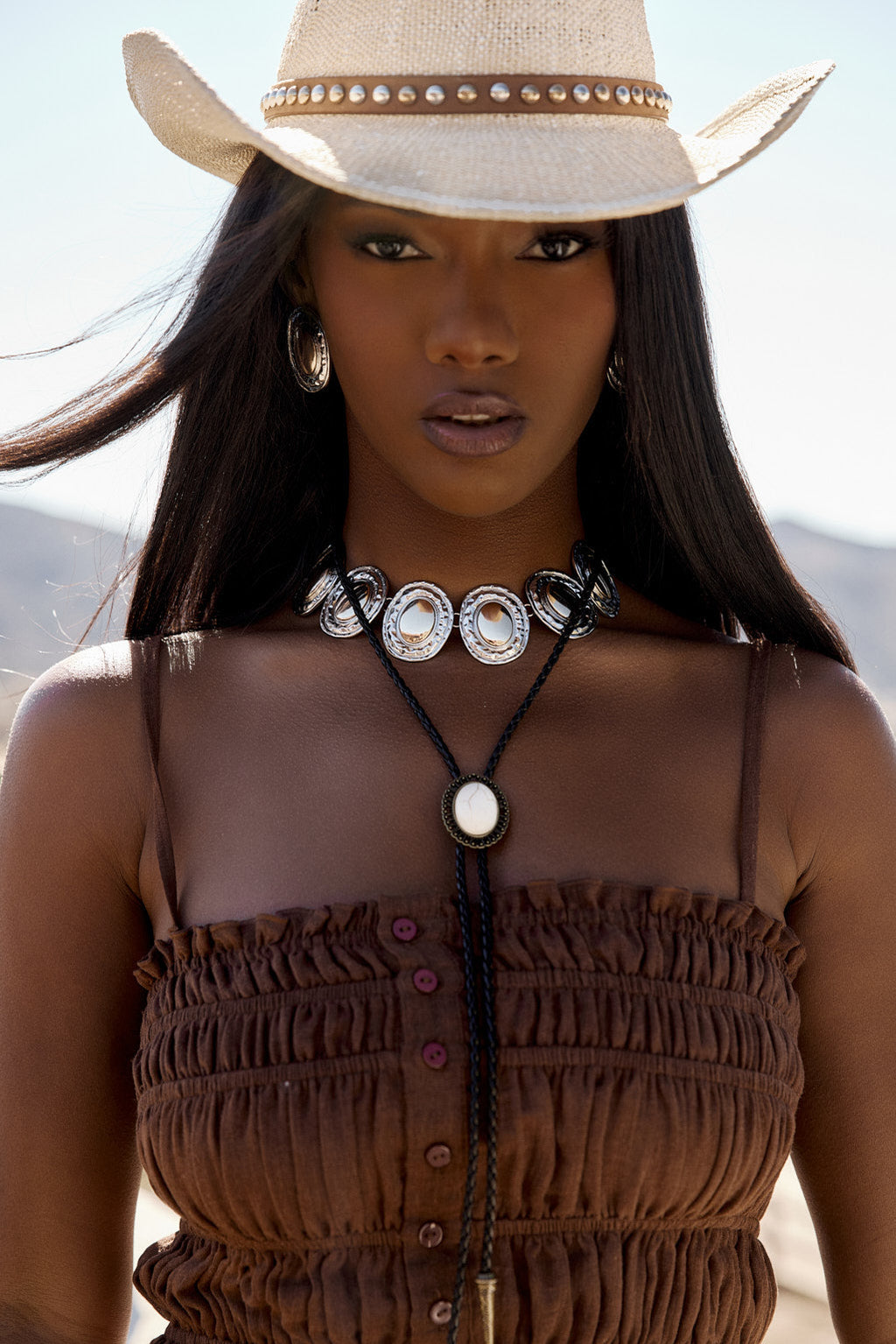 Indie Mocha Smocked Mini Dress