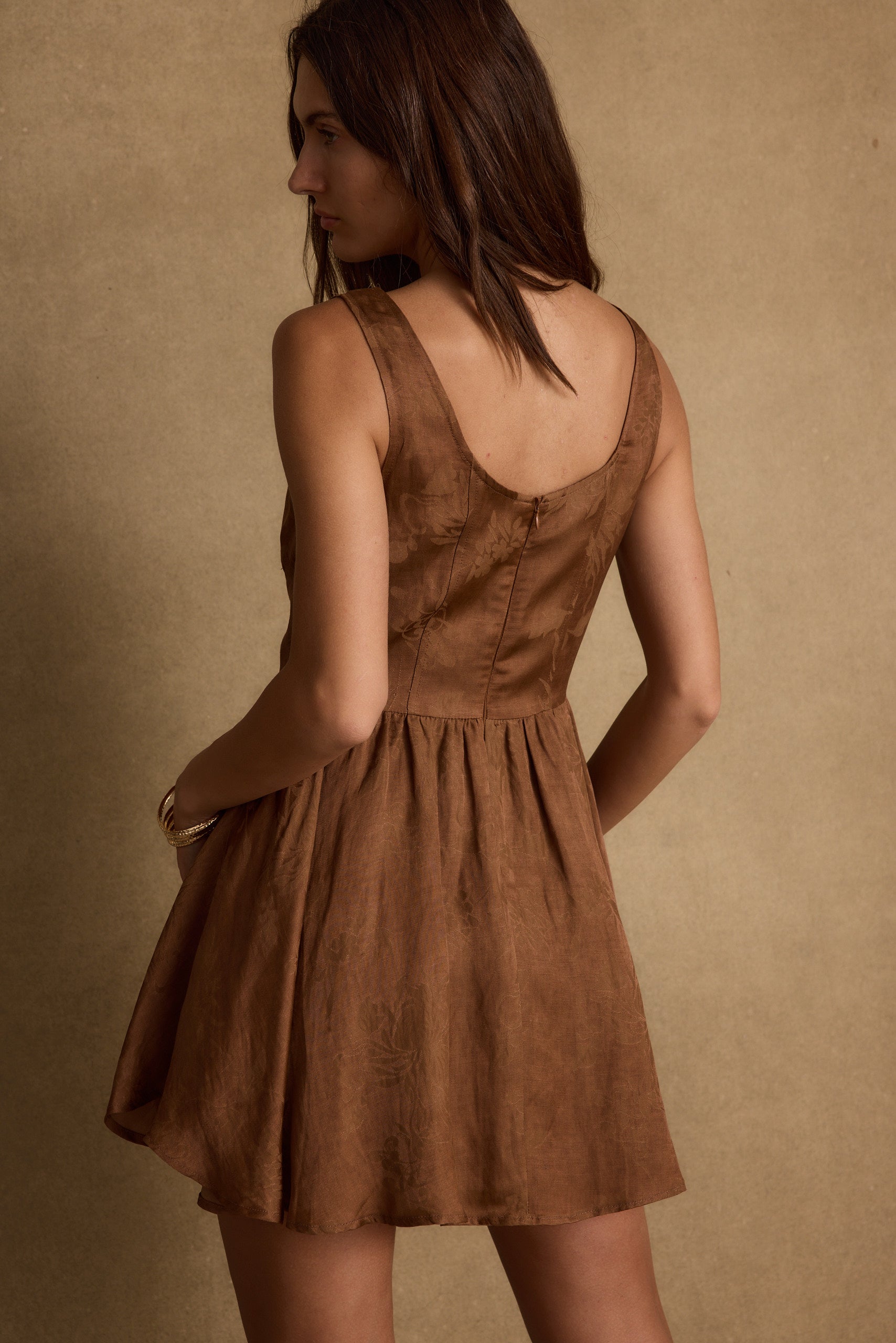 Kit Mocha Floral Micro Mini Dress