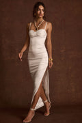 Love Me Tender Satin Corset Maxi Dress