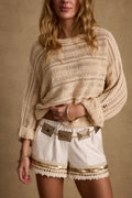 Marela Cream Crochet Sweater
