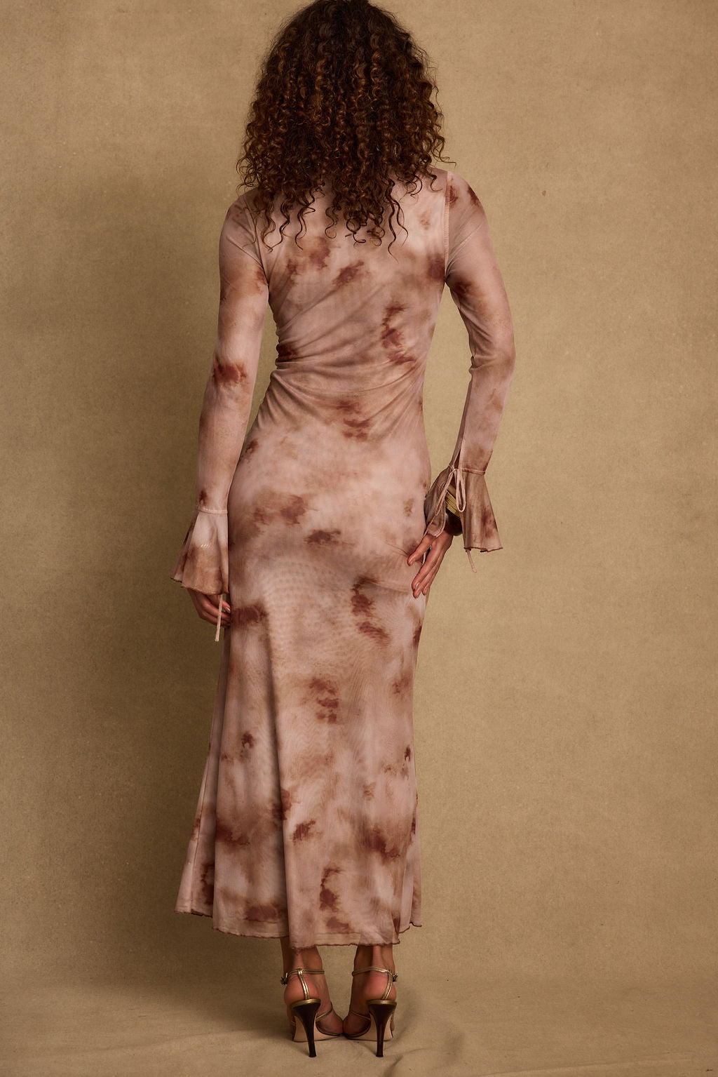 Odette Mocha Mesh Maxi Dress